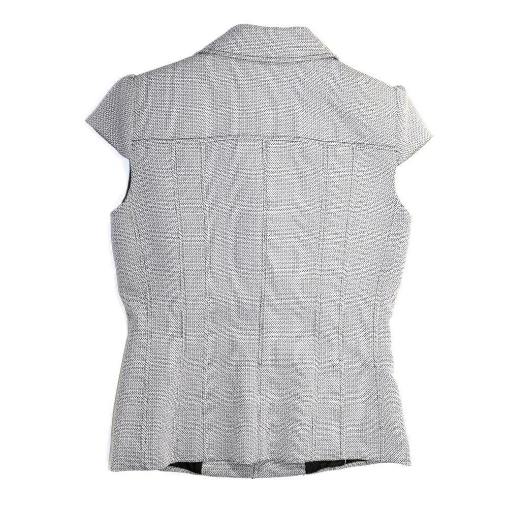 TAHARI Short Sleeve Black & White Textured Blazer - Picture 6 of 6